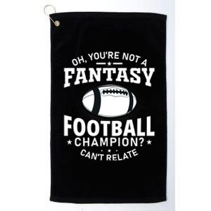 Fantasy Football Champion Slogan Platinum Collection Golf Towel