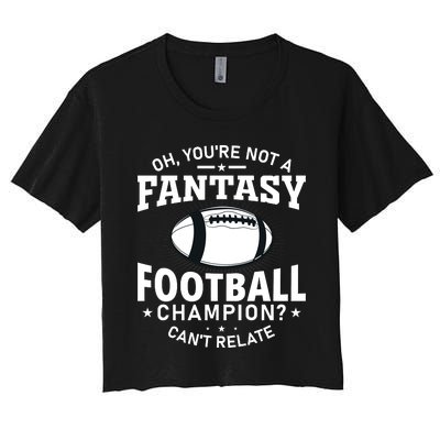 Fantasy Football Champion Slogan Women's Crop Top Tee