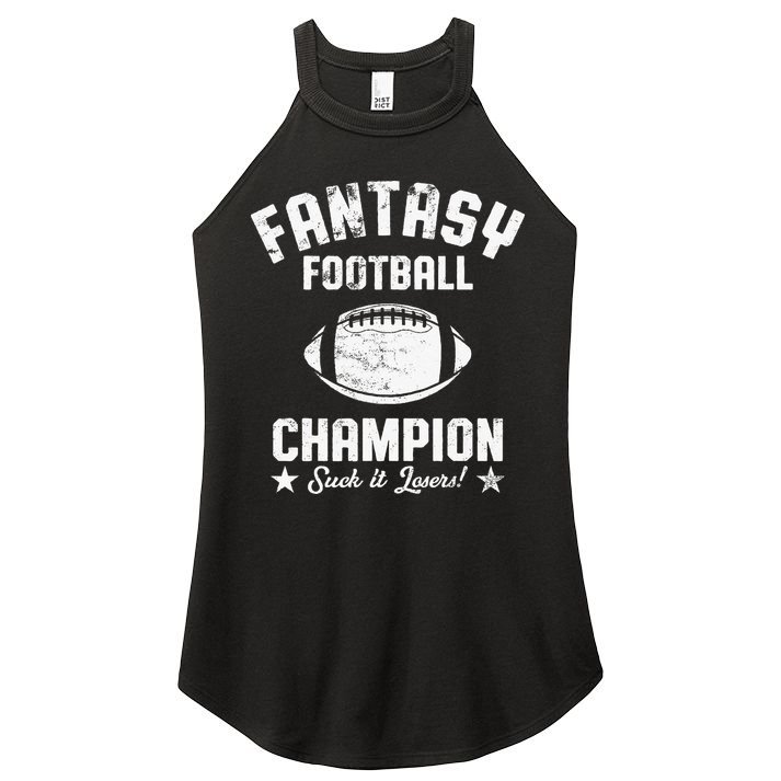 Fantasy Football Champion Funny Draft Party Kit Sports Women's Perfect Tri Rocker Tank