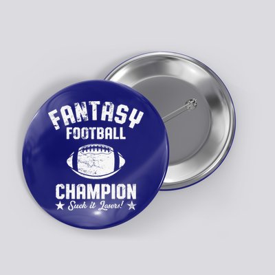 Fantasy Football Champion Funny Draft Party Kit Sports Button