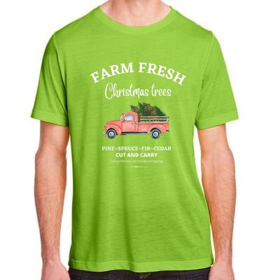 Farm Fresh Christmas Trees Old Red Truck Xmas Trees Sign Funny Gift Adult ChromaSoft Performance T-Shirt