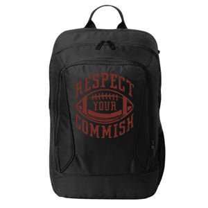 Fantasy Football Champion Funny Respect Your Commish City Backpack