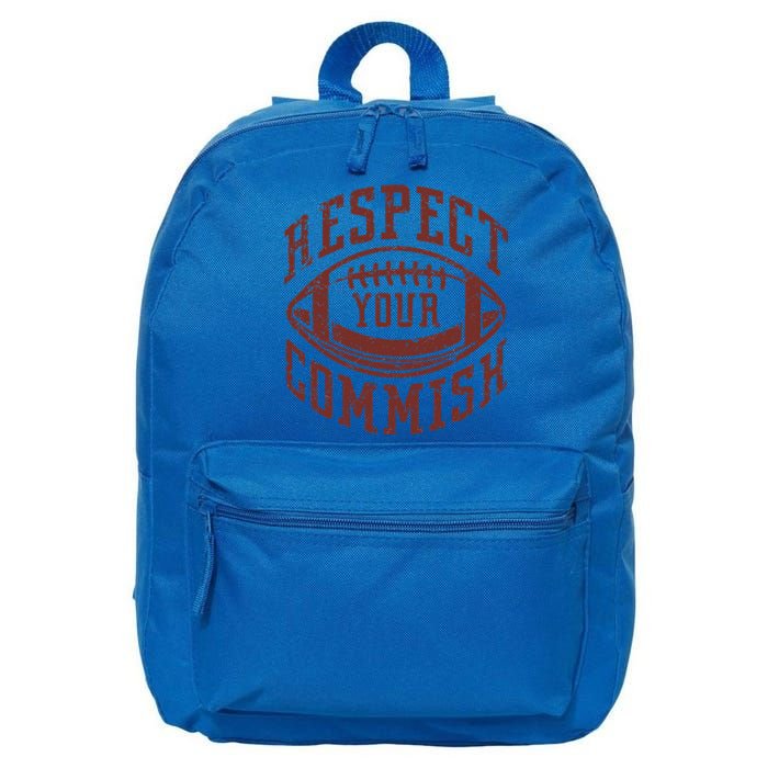 Fantasy Football Champion Funny Respect Your Commish 16 in Basic Backpack