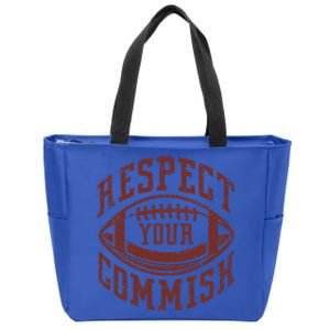 Fantasy Football Champion Funny Respect Your Commish Zip Tote Bag