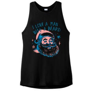 Funny Funny Christmas I Love A Man With A Beard Ladies PosiCharge Tri-Blend Wicking Tank