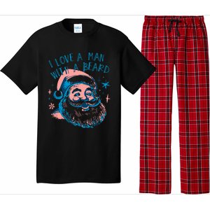 Funny Funny Christmas I Love A Man With A Beard Pajama Set