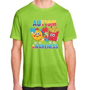 Funny Food Chicken Nugget And French Fries Autism Awarenes Adult ChromaSoft Performance T-Shirt