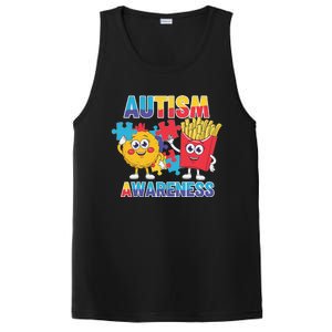 Funny Food Chicken Nugget And French Fries Autism Awarenes PosiCharge Competitor Tank