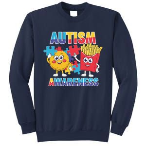 Funny Food Chicken Nugget And French Fries Autism Awarenes Sweatshirt