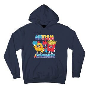 Funny Food Chicken Nugget And French Fries Autism Awarenes Tall Hoodie