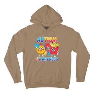 Funny Food Chicken Nugget And French Fries Autism Awarenes Hoodie