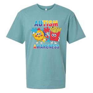 Funny Food Chicken Nugget And French Fries Autism Awarenes Sueded Cloud Jersey T-Shirt