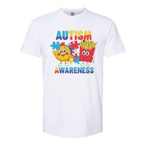 Funny Food Chicken Nugget And French Fries Autism Awarenes Softstyle CVC T-Shirt