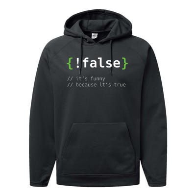 False Funny Coding Programmer Gift Computer Programming Performance Fleece Hoodie