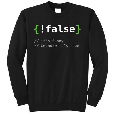 False Funny Coding Programmer Gift Computer Programming Sweatshirt