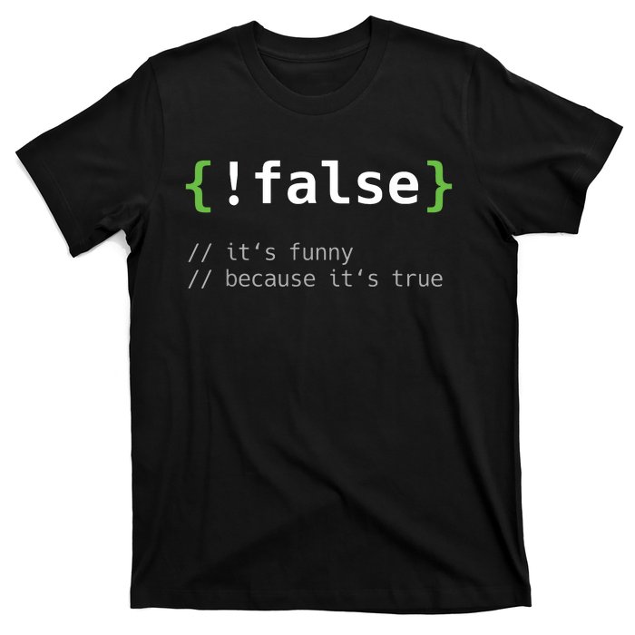 False Funny Coding Programmer Gift Computer Programming T-Shirt