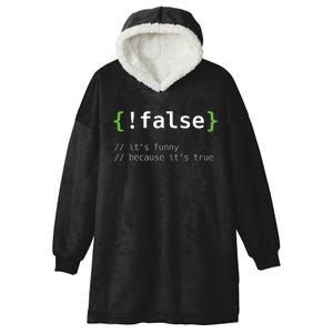 False Funny Coding Programmer Gift Computer Programming Hooded Wearable Blanket