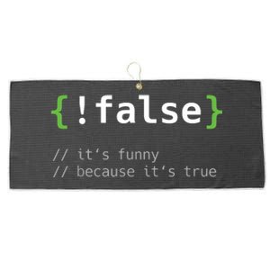 False Funny Coding Programmer Gift Computer Programming Large Microfiber Waffle Golf Towel