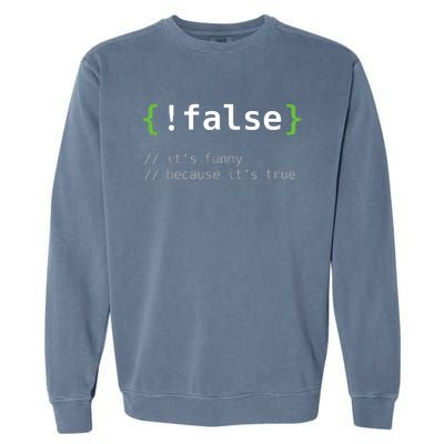 False Funny Coding Programmer Gift Computer Programming Garment-Dyed Sweatshirt