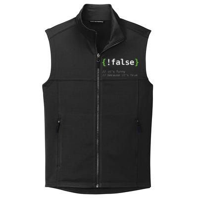 False Funny Coding Programmer Gift Computer Programming Collective Smooth Fleece Vest