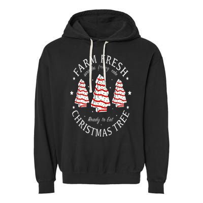 Farm Fresh Christmas Tree Cakes Funny Tree Farm Xmas Pajamas Garment-Dyed Fleece Hoodie