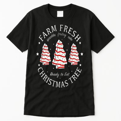 Farm Fresh Christmas Tree Cakes Funny Tree Farm Xmas Pajamas Tall T-Shirt