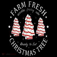 Farm Fresh Christmas Tree Cakes Funny Tree Farm Xmas Pajamas Tall T-Shirt