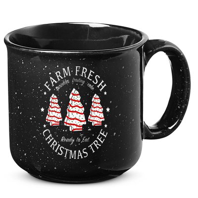 Farm Fresh Christmas Tree Cakes Funny Tree Farm Xmas Pajamas 15oz Campfire Ceramic Mug