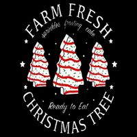 Farm Fresh Christmas Tree Cakes Funny Tree Farm Xmas Pajamas Cooling Performance Long Sleeve Crew