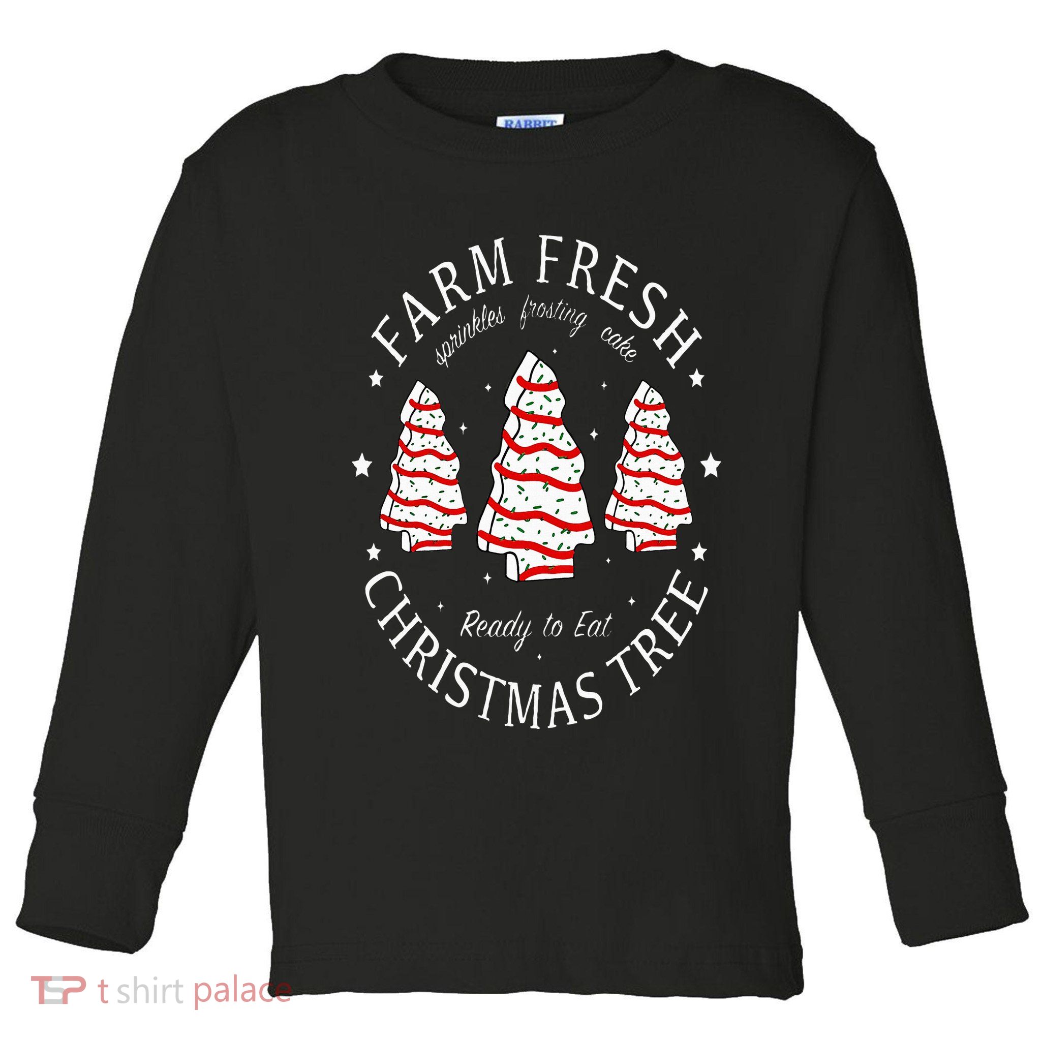 Farm Fresh Christmas Tree Cakes Funny Tree Farm Xmas Pajamas Toddler Long Sleeve Shirt