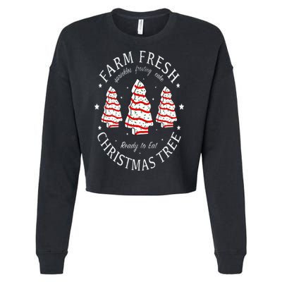 Farm Fresh Christmas Tree Cakes Funny Tree Farm Xmas Pajamas Cropped Pullover Crew