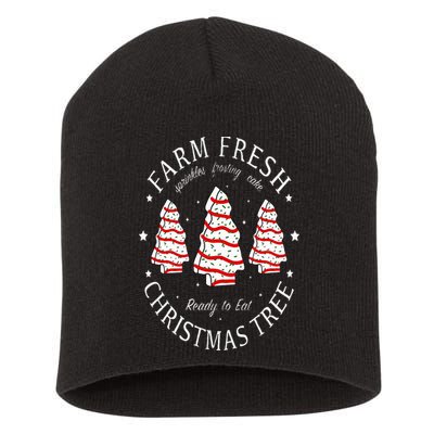 Farm Fresh Christmas Tree Cakes Funny Tree Farm Xmas Pajamas Short Acrylic Beanie