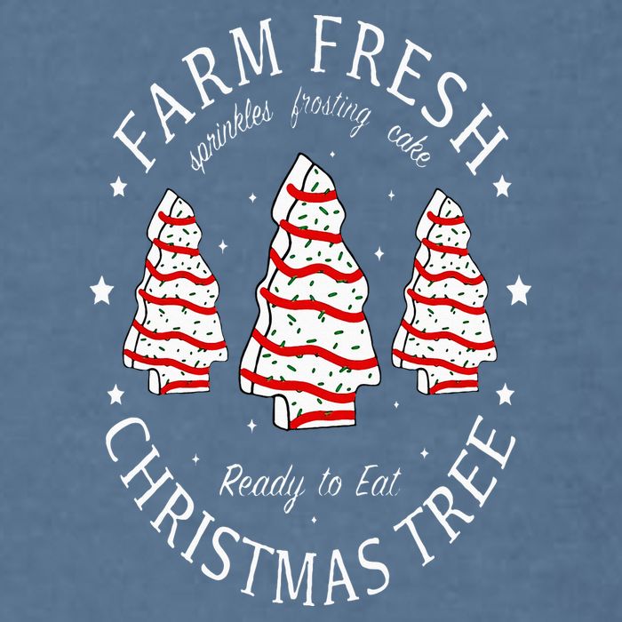 Farm Fresh Christmas Tree Cakes Funny Tree Farm Xmas Pajamas Garment-Dyed Sweatshirt