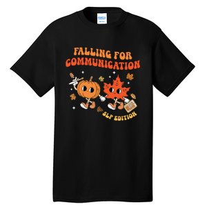 Falling For Communication Slp Edition Fall Thanksgiving Tall T-Shirt