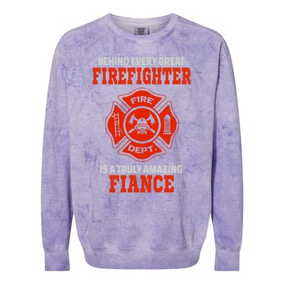 Firefighter Fiance Cool Gift Colorblast Crewneck Sweatshirt