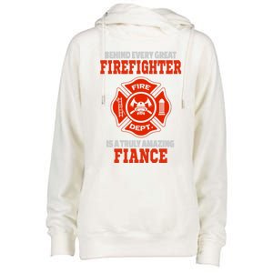 Firefighter Fiance Cool Gift Womens Funnel Neck Pullover Hood