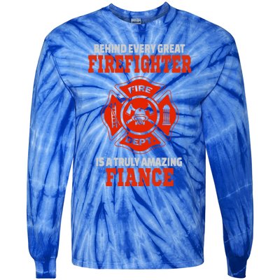 Firefighter Fiance Cool Gift Tie-Dye Long Sleeve Shirt