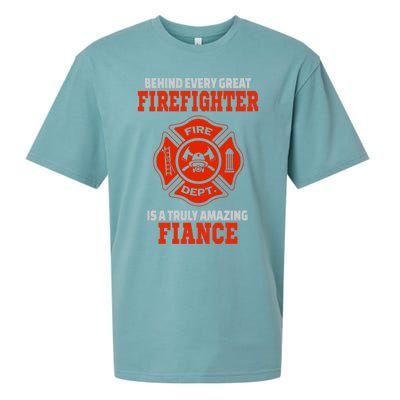 Firefighter Fiance Cool Gift Sueded Cloud Jersey T-Shirt