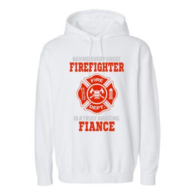 Firefighter Fiance Cool Gift Garment-Dyed Fleece Hoodie