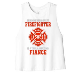 Firefighter Fiance Cool Gift Women's Racerback Cropped Tank