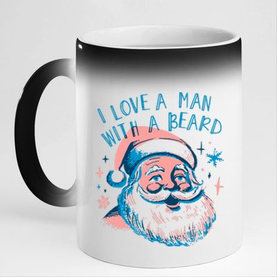 Funny Funny Christmas I Love A Man With A Beard 11oz Black Color Changing Mug