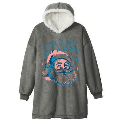 Funny Funny Christmas I Love A Man With A Beard Hooded Wearable Blanket