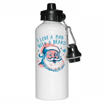 Funny Funny Christmas I Love A Man With A Beard Aluminum Water Bottle