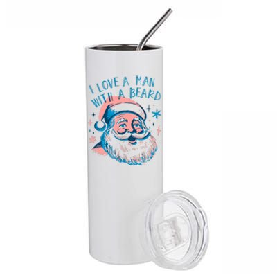 Funny Funny Christmas I Love A Man With A Beard Stainless Steel Tumbler