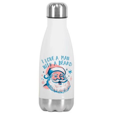 Funny Funny Christmas I Love A Man With A Beard Stainless Steel Insulated Water Bottle