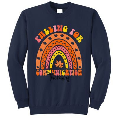 Falling For Communication Therapy Speech Slp Therapist Tall Sweatshirt