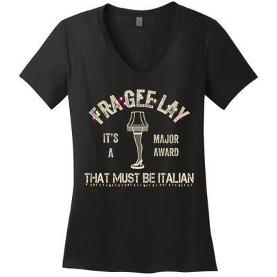 Frageelay Funny Christmas Story Fragile Lamp Classic Women's V-Neck T-Shirt