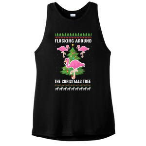 Flamingo Funny Christmas Tree Great Gift Ladies PosiCharge Tri-Blend Wicking Tank