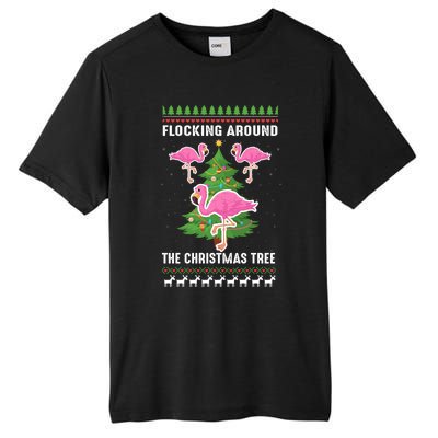 Flamingo Funny Christmas Tree Great Gift Tall Fusion ChromaSoft Performance T-Shirt