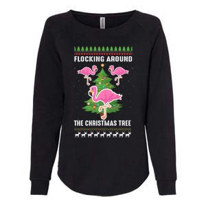 Flamingo Funny Christmas Tree Great Gift Womens California Wash Sweatshirt